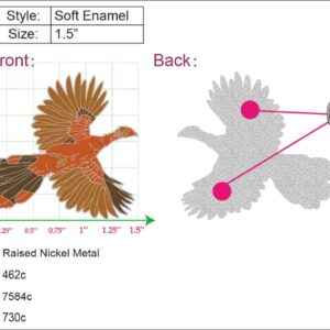 Cocrico Bird Enamel Pin - Image 3
